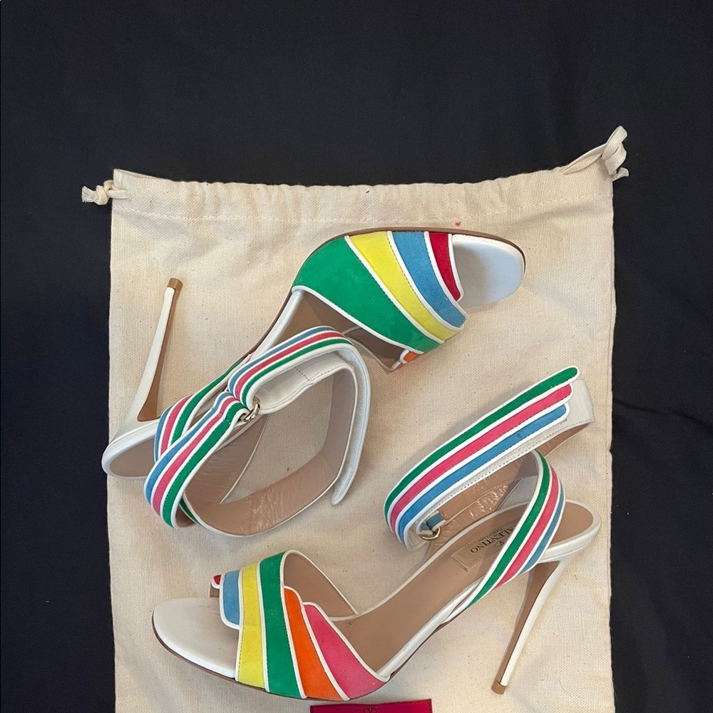 Rainbow Ankle Wrap Multi Color Valentino Heel - image 1